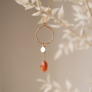 Astralis Necklace 14k Gold Filled And Sunstone Pendant, 3 of 7