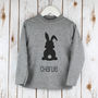 Children's Easter Bunny Rabbit T Shirt With Name, thumbnail 3 of 5