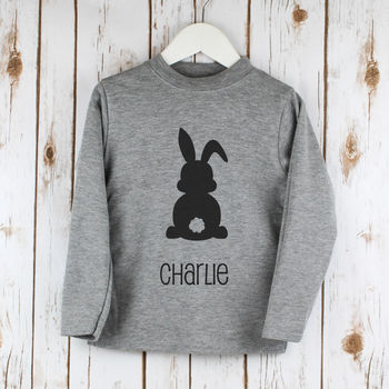 Children's Easter Bunny Rabbit T Shirt With Name, 3 of 5