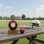 Cricket Ball Clock With Personalised Wood Plinth, thumbnail 2 of 12