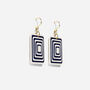 Navy And White Geometric Earrings, thumbnail 4 of 6