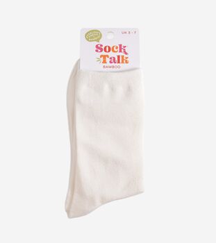 Womens Bamboo Socks Plain White, 5 of 5