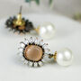 Peach Statement Pearl Drop Earring, thumbnail 2 of 2