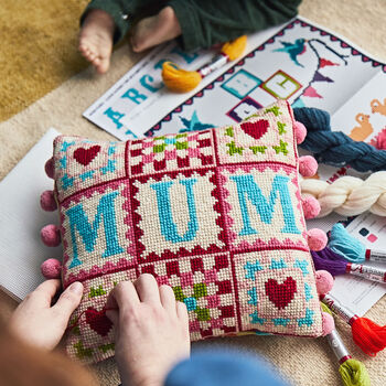 Cross Stitch Mum Granny Square Letterbox Craft Kit, 2 of 7