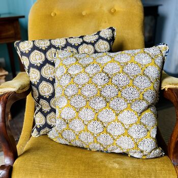 Reversible Quilted Cushion Cover In Lilipad Print, 2 of 5