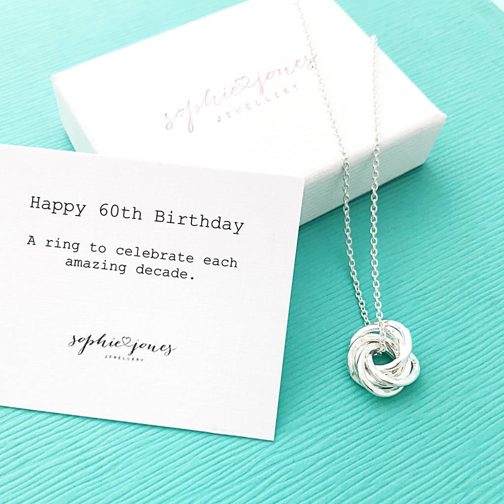 60th Birthday Silver Necklace, 1 of 5