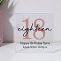 Personalised Birthday Glass Square Block, thumbnail 1 of 6