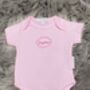 Personalised Embroidered Pink Cotton Babygrow, thumbnail 3 of 7