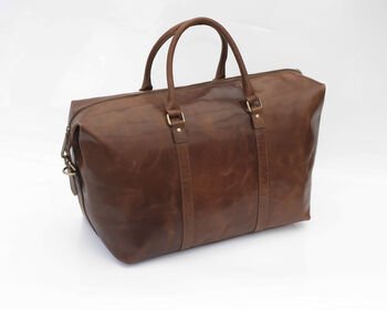 Luxury Soft Hide Leather Travel Holdall Bag, 10 of 11