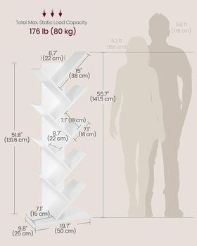 Eight Tier Tree Bookshelf Bookcase Shelving Unit, 2 of 7