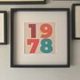 Retro 70s Coloured Year Print In Frame, thumbnail 2 of 3