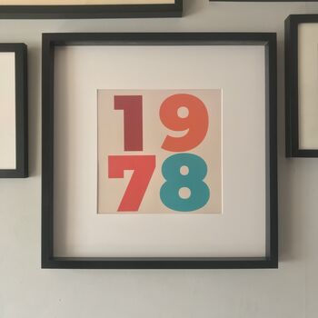 Retro 70s Coloured Year Print In Frame, 2 of 3