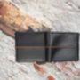 Personalised Mens Black And Tan Leather Wallet Rfid, thumbnail 5 of 5