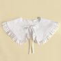 White Cotton Detachable Collar With Frill, thumbnail 1 of 4