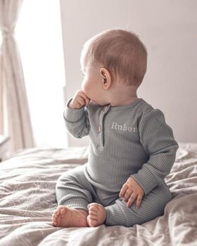 Personalised Ribbed Romper, 12 of 12