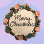 Personalised Winter Wreath Iced Biscuit, thumbnail 1 of 3