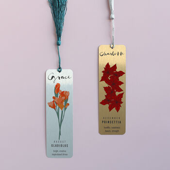 Personalised Birth Flower Bookmark, 4 of 12