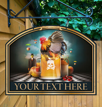 Cock In Cider Personalised Home Pub Sign Man Cave Sign, 3 of 8