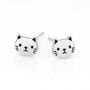 Sterling Silver Cat Stud Earrings – 8mm, thumbnail 7 of 7