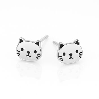 Sterling Silver Cat Stud Earrings – 8mm, 7 of 7