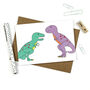 Dinosaur Engagement Greeting Card, thumbnail 1 of 4