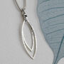 Hammered Sterling Silver Double Leaf Outline Pendant, thumbnail 1 of 7