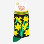 Women's Bamboo Socks Black Yellow Welsh Daffodil, thumbnail 4 of 4