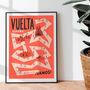 Grand Tours Cycling Art, Vuelta Poster, Gift For Cyclist, thumbnail 1 of 10