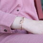 Brass Zircon Rectangle Luxury Wrist Bangle Bracelet, thumbnail 3 of 3