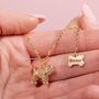 Cockapoo Sterling Silver Gold Plated Necklace, thumbnail 1 of 8