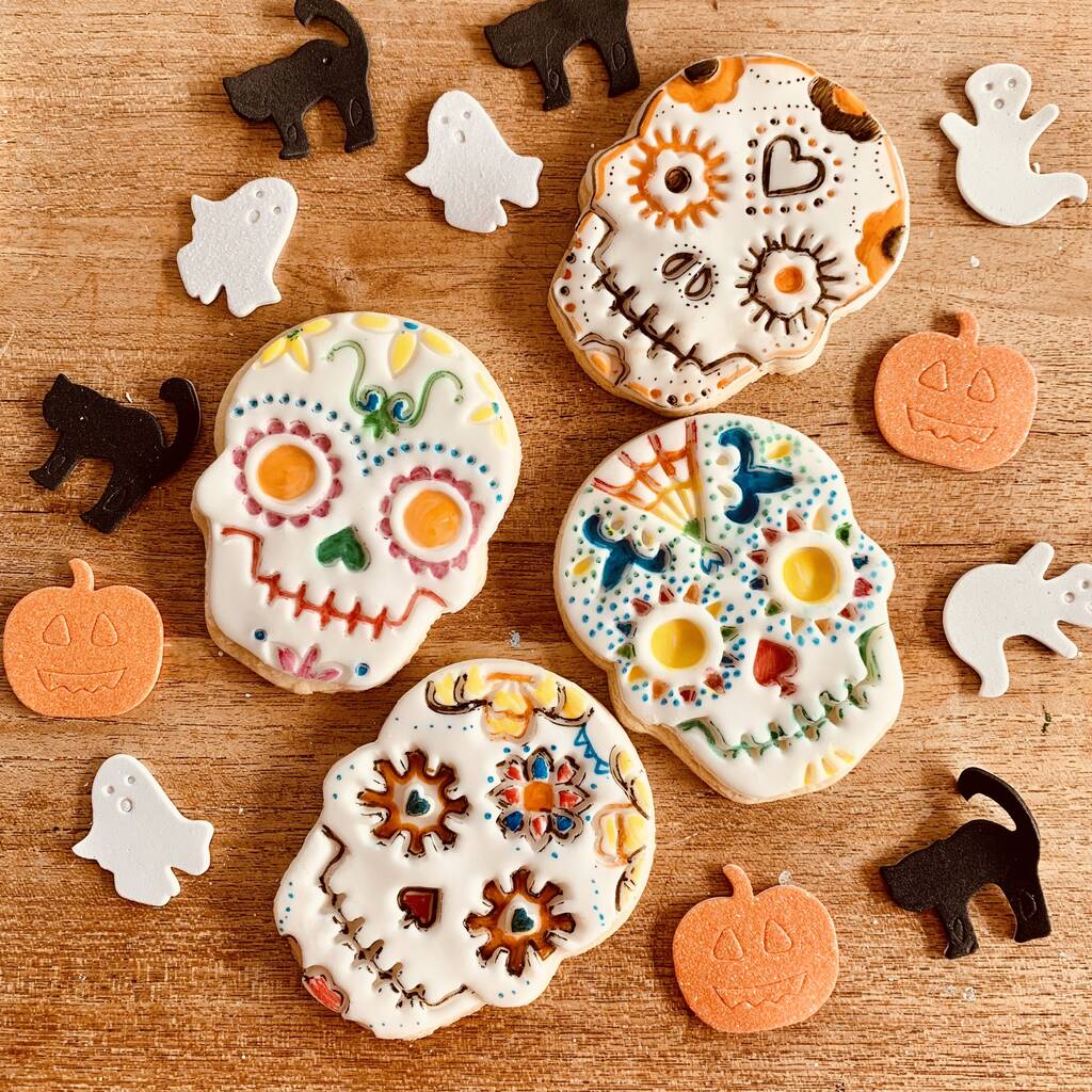 Day Of The Dead Colouring In Halloween Biscuit Set By Enchanting Bakes
