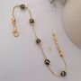 Black Ball Slim Gold Plated Elegant Bracelet, thumbnail 2 of 3