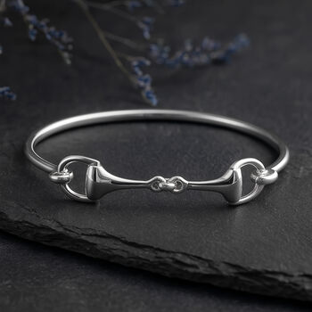 Small Sterling Silver Snaffle Bangle, 9 of 9