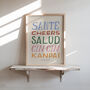 Cheers Wall Art Print, Kitchen Print, Colourful Hand Painted, thumbnail 10 of 11