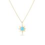 Blue Opal Northernstar Sterling Silver Pendant Necklace, thumbnail 3 of 5