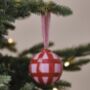 Pink And Red Hand Painted Christmas Bauble, thumbnail 1 of 3
