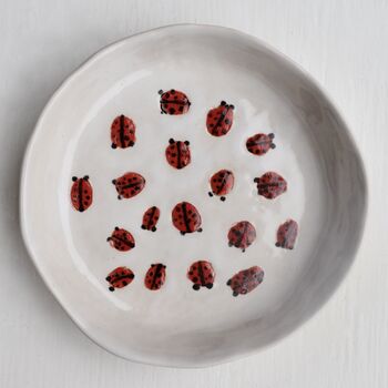 Handmade Ceramic Red Ladybird Beetle Ring Dish, 5 of 7