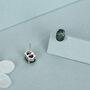 Sterling Silver Moss Agate 5x7mm Oval Stud Earrings, thumbnail 3 of 12