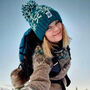 Deep Teal Ice Crystal Nordic Reflective Super Bobble, thumbnail 1 of 2