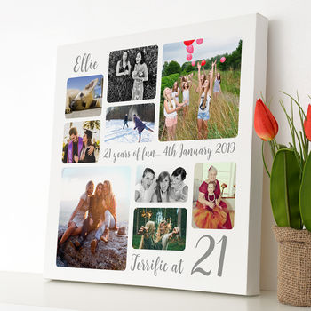 Personalised 21st Birthday Square Photo Collage, 4 of 12