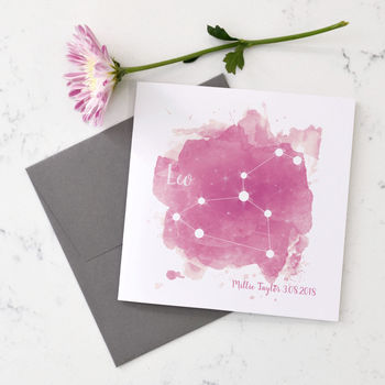 Personalised Leo Star Sign Card, 3 of 4