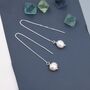 Baroque Pearl Threader Earrings In Sterling Silver, thumbnail 1 of 10
