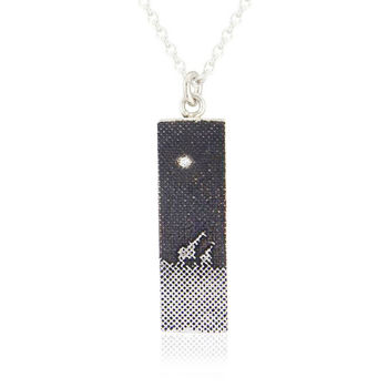 Silver Giraffe And Diamond Star Necklace, 2 of 5