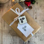 Merry Christmas Holly Design Rubber Stamp For Crafting, thumbnail 2 of 8