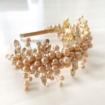 Gold Pearl And Crystal Headband, 3 of 5