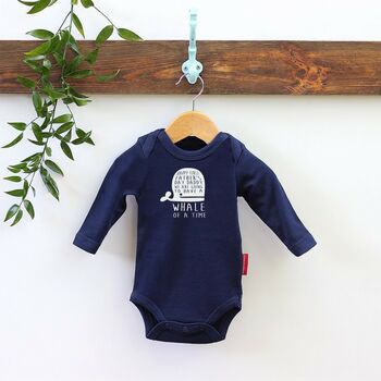 Happy First Fathers Day Baby Whale Romper, 12 of 12