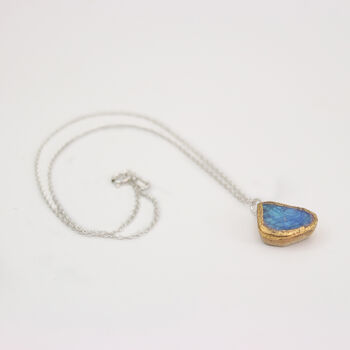 Turquoise Blue Lagoon Teardrop Silver Pendant, 2 of 3