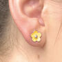 Daisy Flower Yellow Earring Studs In Gift Tin, thumbnail 3 of 3