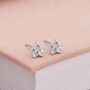 5mm Sterling Silver Clear Crystal Star Stud Earrings, thumbnail 2 of 7