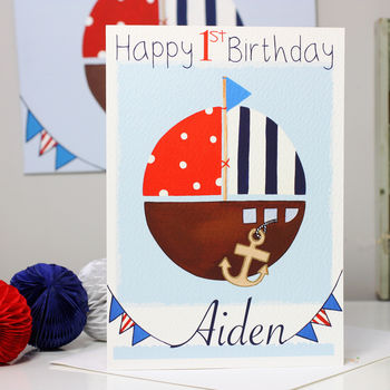 Personalised Nautical Boat Any Occasion Card, 2 of 7